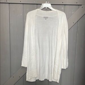 White Open Front Cardigan